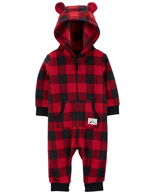 1-Piece Buffalo Check Jumpsuit