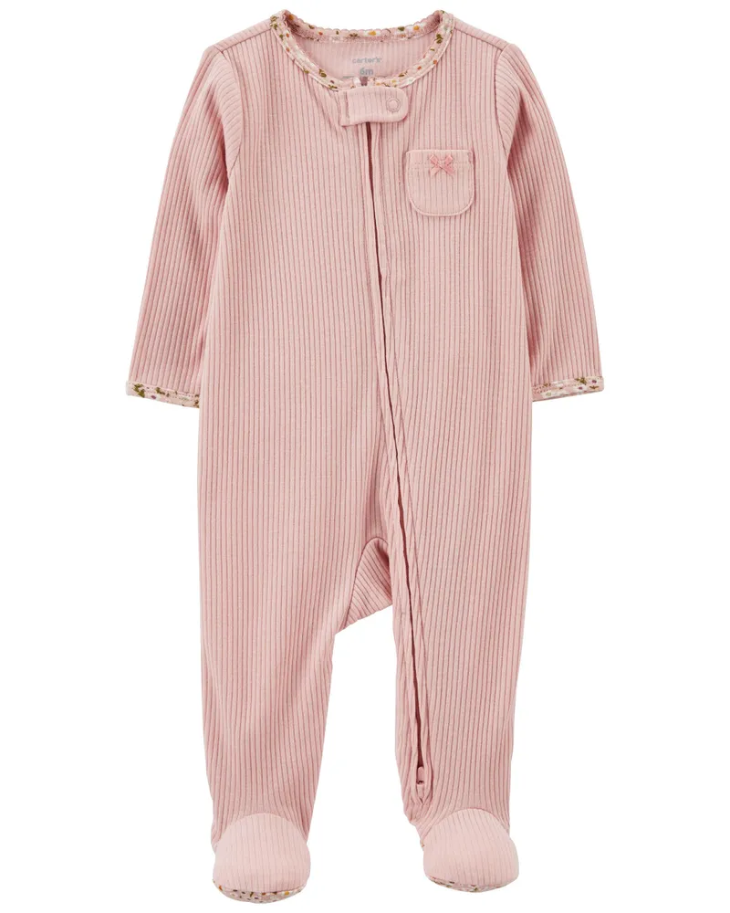 Navy Striped Truck 2-Way Zip Cotton Sleeper Pyjamas