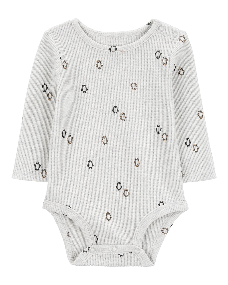 Baby Penguin Thermal Long-Sleeve Bodysuit