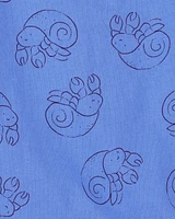 Baby Hermit Crab Print Cotton Romper