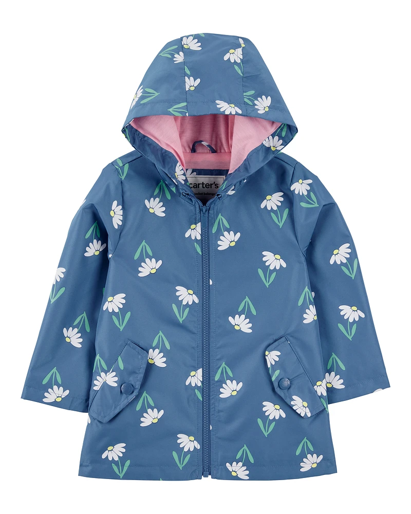 Toddler Colour Changing Rain Jacket - Navy