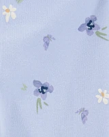 Toddler Floral Bike Short - Blue