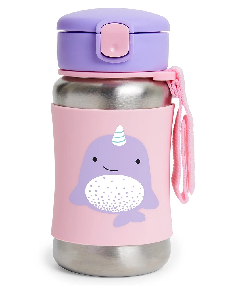 Zoo Stainless Steel Little Kid Straw Bottle