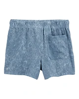 Toddler Solid Knit Shorts - Blue