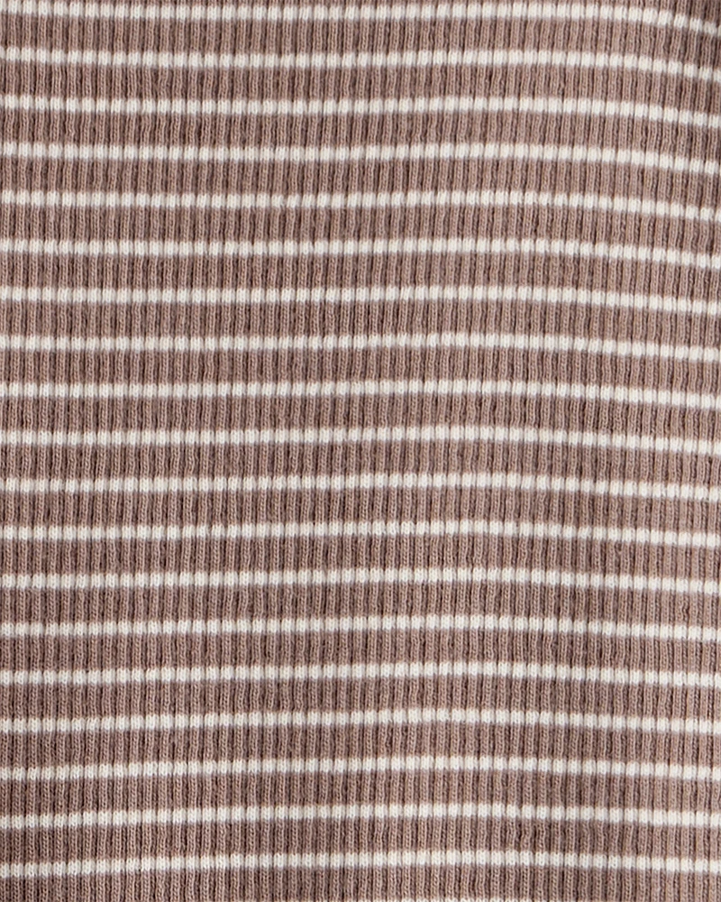 Baby Organic Cotton Sleep & Play Pyjamas Brown Stripes