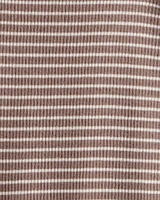 Baby Organic Cotton Sleep & Play Pyjamas Brown Stripes
