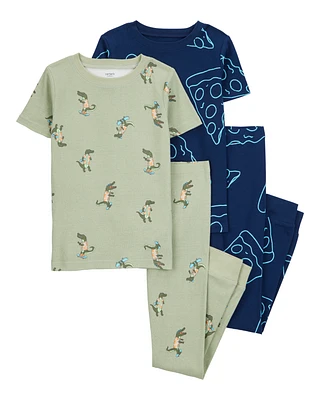 Kid 4-Piece Alligator Cotton Pyjamas