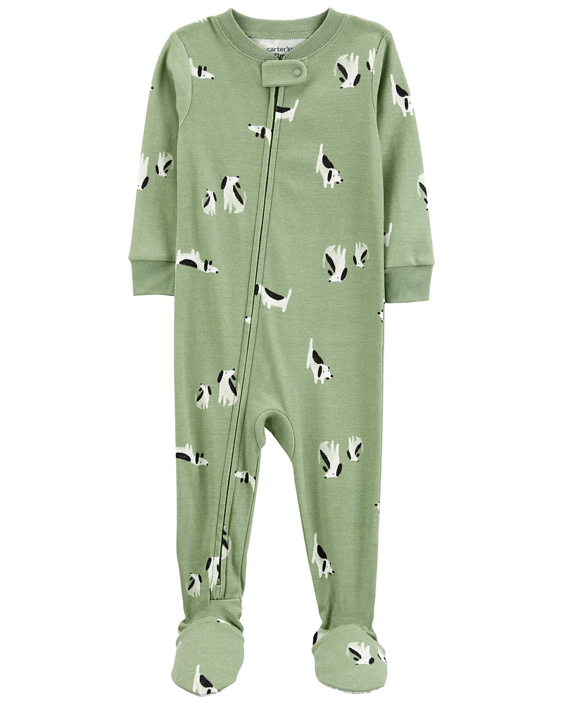 1-Piece Dog 100% Snug Fit Cotton Footie Pyjamas