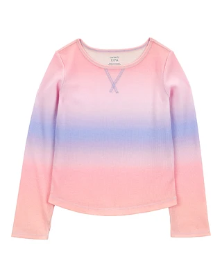 Kid Ribbed Ombre Long-Sleeve Top - Purple/Pink