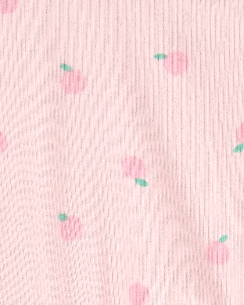 Baby Peach Print Sunsuit - Pink