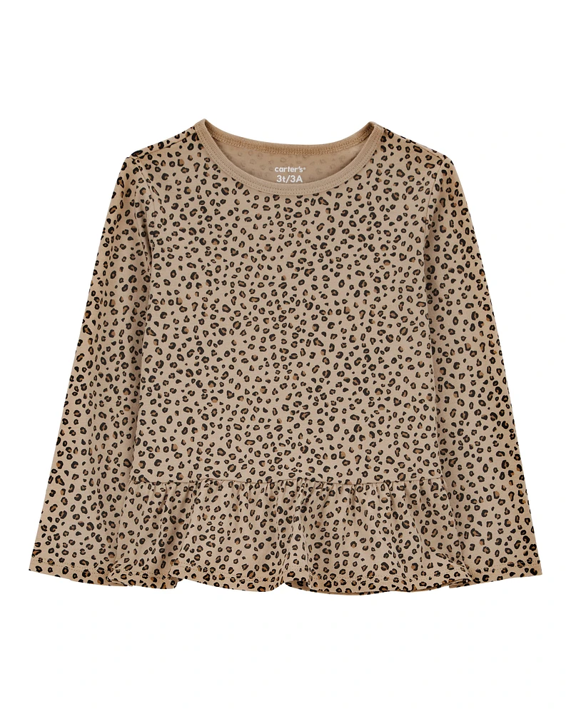 Toddler Leopard Print Peplum Top