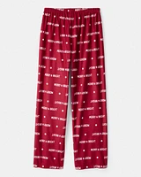 Adult Merry & Bright Christmas Loose Fit Pajama Bottoms - Red
