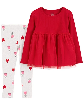 2-Piece Valentine's Day Top & Legging Set