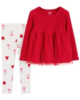 2-Piece Valentine's Day Top & Legging Set