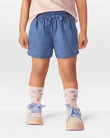 Toddler Chambray Pull-On Shorts - Blue