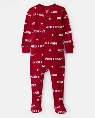 Toddler Cotton Long-Sleeve 2-Way Zip 1-Piece pyjamas