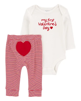 Baby 2-Piece My First Valentine's Day Bodysuit Pant Set