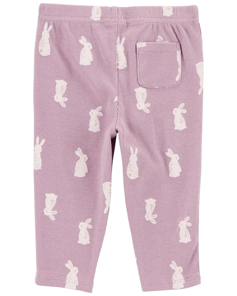 Baby 2-Piece Bunny Print Bodysuit Pant Set