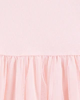 Kid Solid Short-Sleeve Dress - Pink