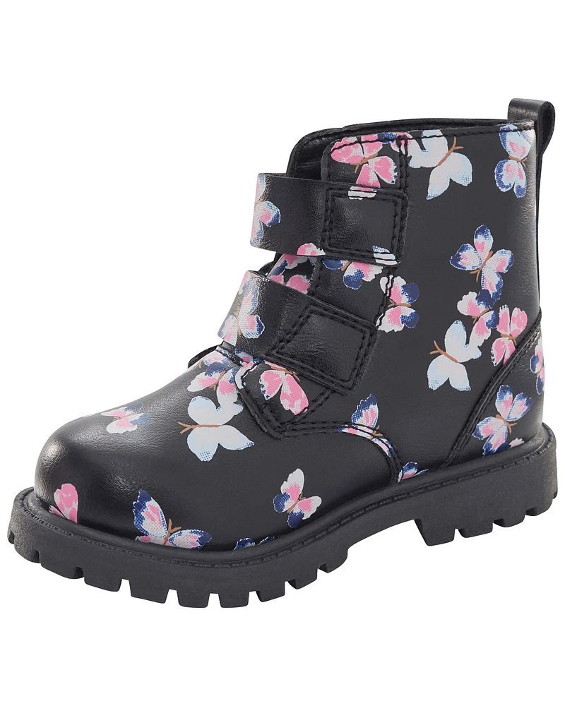 Toddler Butterfly Heart Buckle Boots