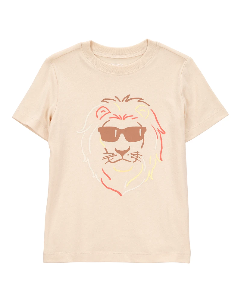 Toddler Lion Short-Sleeve Graphic Tee - Brown