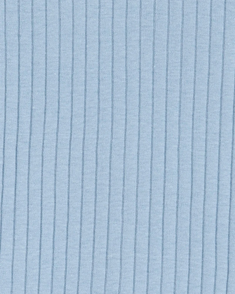 Kid Solid Ribbed Cotton Blend 2-Piece Pyjamas