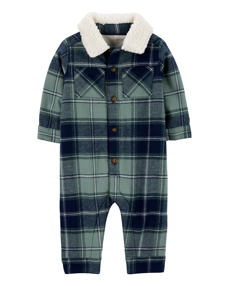 Baby Plaid Flannel Jumpsuit