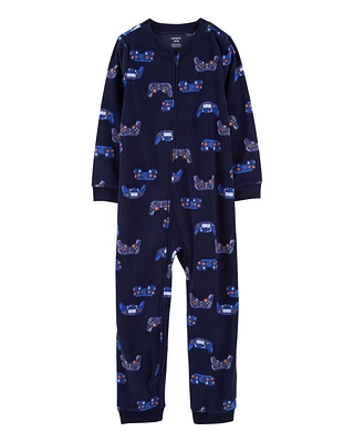 Kid 1-Piece Video Games Fleece Footless Pyjamas