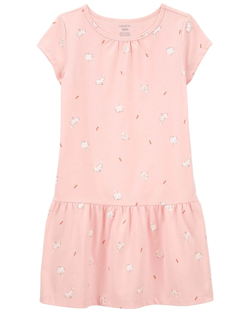 Bunny Print Soft Cotton Dress