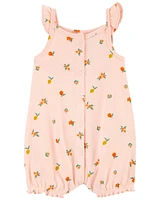 Baby Peach Snap-Up Cotton Romper