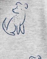 Baby Boy Dog Print Long-Sleeve Hoodie - Grey