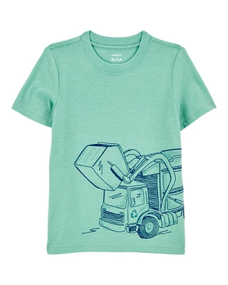 Toddler Construction Cotton Blend Short-Sleeve Tee - Green