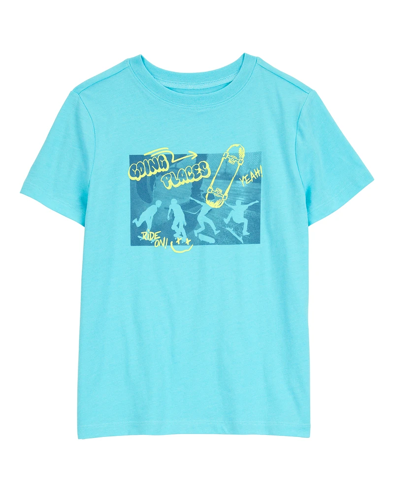 Kid Going Places Short-Sleeve Graphic Tee - Turquoise