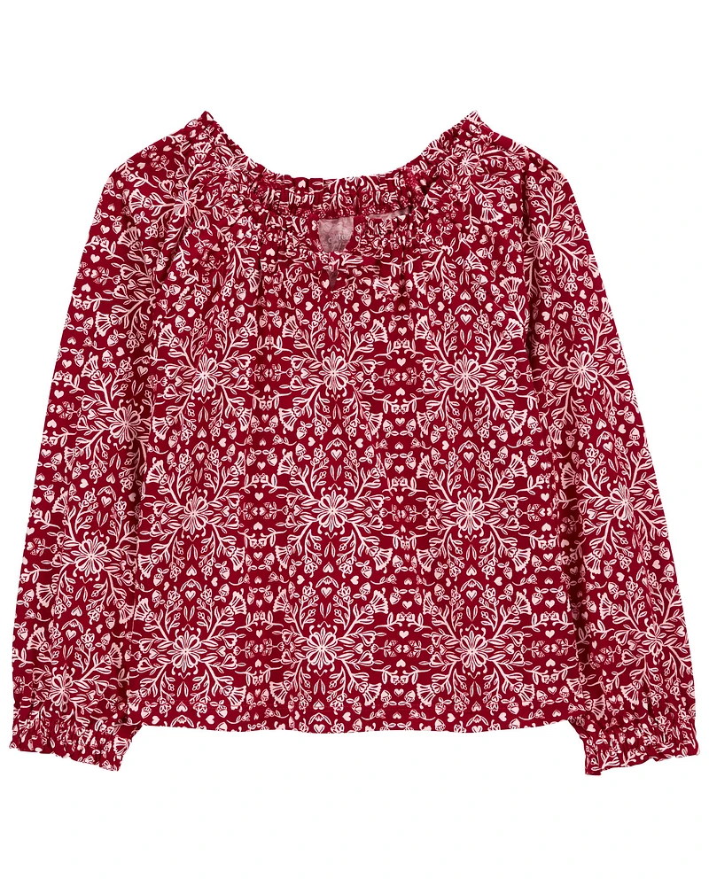 Kid Floral Jersey Blouse