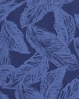 Kid Leaf Print Short-Sleeve Polo - Navy