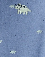Baby Boy Rhino Print 100% Cotton Long-Sleeve Sleeper - Blue
