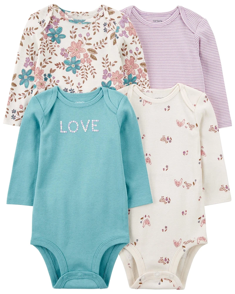 Baby 4-Pack Long-Sleeve Bodysuits