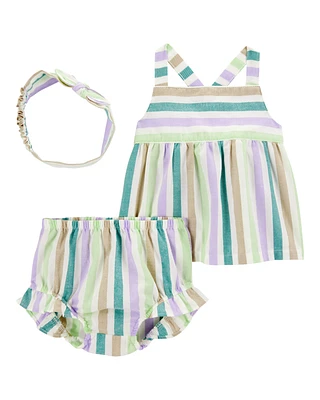Baby 3-Piece Striped Outfit Set