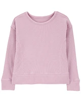 Kid Waffle Knit Thermal Long-Sleeve Tee