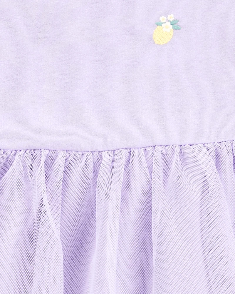 Baby 2-Piece Lemon Tulle Top & Legging Set - Purple