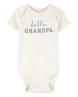 Baby Hello Grandpa Announcement Bodysuit