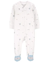 Owl 2-Way Zip Cotton Sleep & Play Pajamas