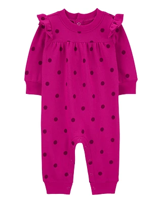 Baby Polka Dot Fleece Jumpsuit