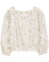 Kid Floral Twill Long-Sleeve Top