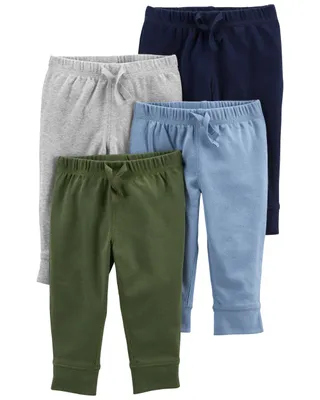 2 Pack Men's Elastic Waist Pull-On Trousers, Navy & Grey, Pull On