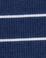Toddler Striped Loose Fit Waffle Knit 2-Piece Pyjamas - Navy