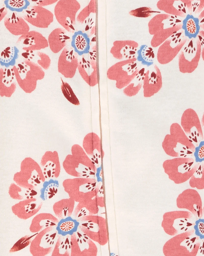 2-Pack Floral 2-Way Zip Cotton Sleepers