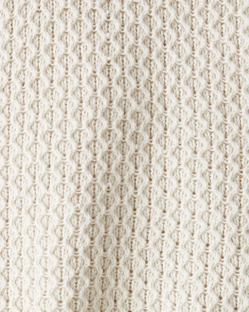 Baby 2-Piece Organic Cotton Crotchet Knit Set-Cream