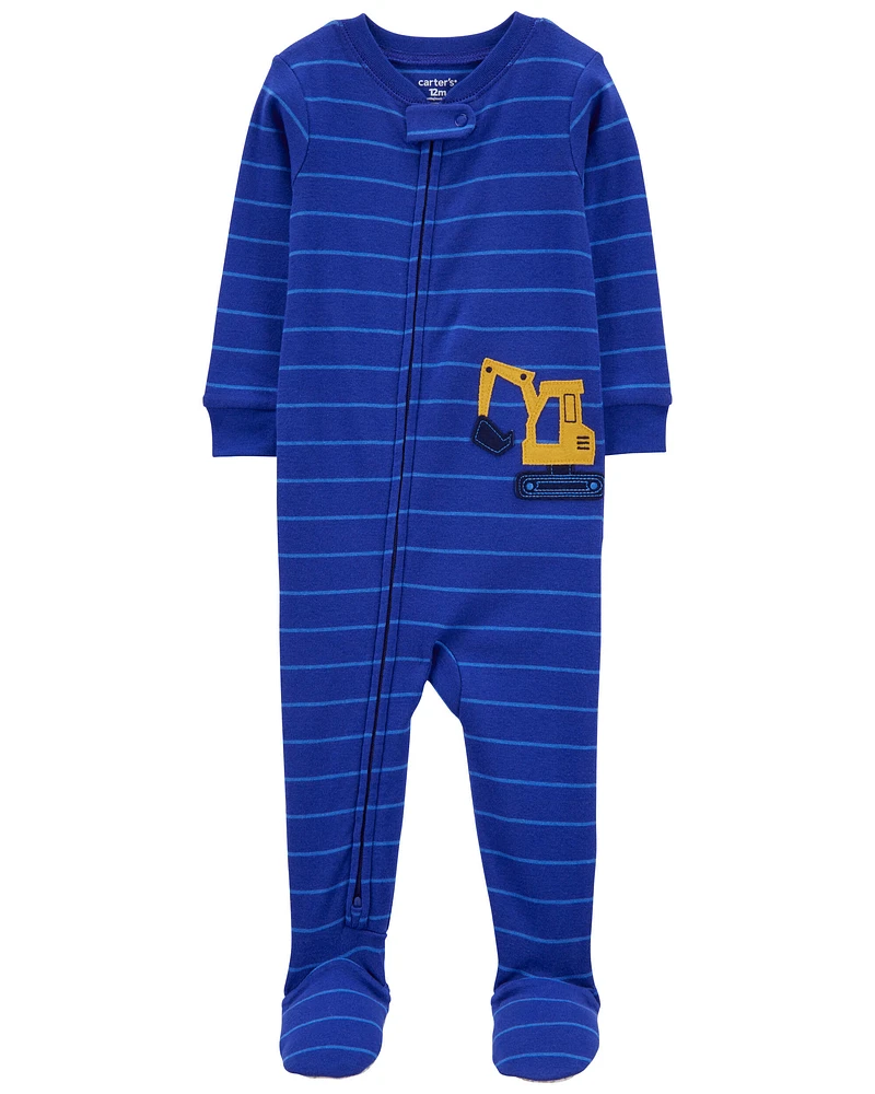 Toddler 1-Piece Construction 100% Snug Fit Cotton Footie Pyjamas