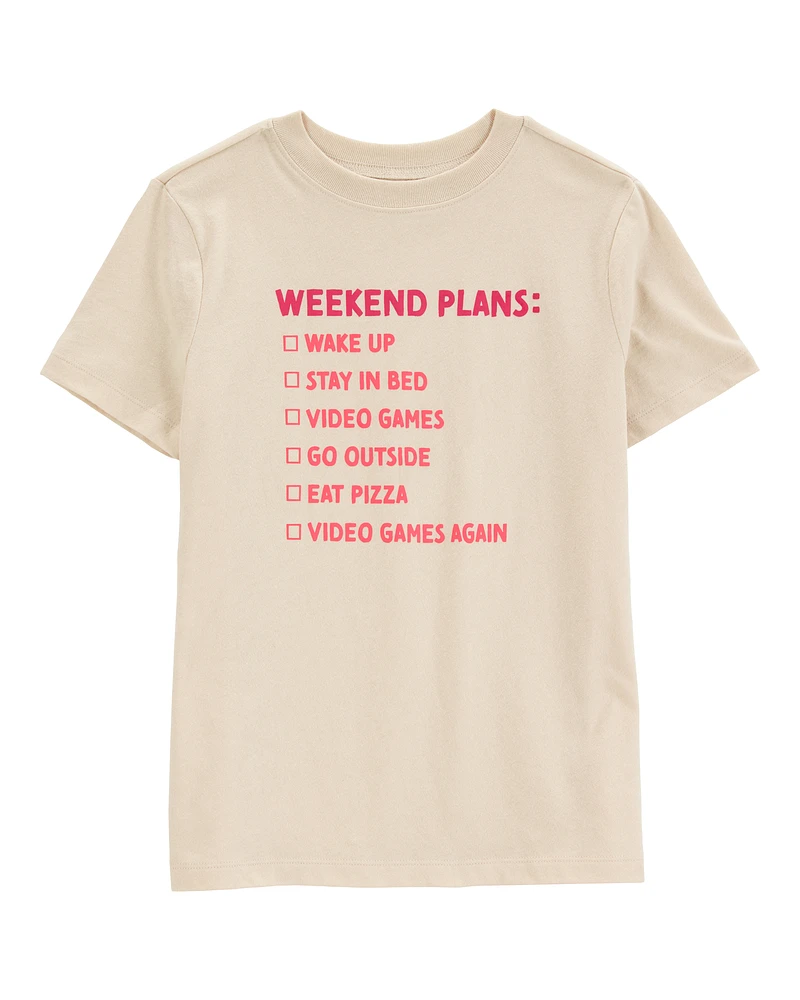 Kid Weekend Plans Short-Sleeve Graphic Tee